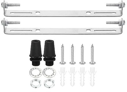PATIKIL 165mm Techo Luz Placa Kit, 2 Juego Luz Accesorio Montaje Soporte Placa Acero Transversal Barra para Casa Oficina Colgante Pared Lámpara, con Tornillo Arandela Tuerca Kit