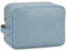 Wandering Nature Kosmetiktasche Groß Kulturtasche Damen Reise Schminktasche mit Henkel Make Up Tasche Organizer PU Leder mit Reißverschluss, Blau(Patent Angemeldet)