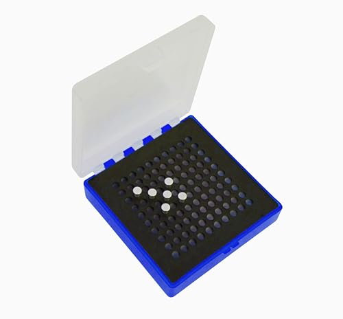 WPW Patronenbox für Kaliber .22, 22lfr, 22 Long Rifle & .25 ACP - Robuster Kunststoff - 100 Stück - Munitionsbox mit Klappdeckel - blau-transparent