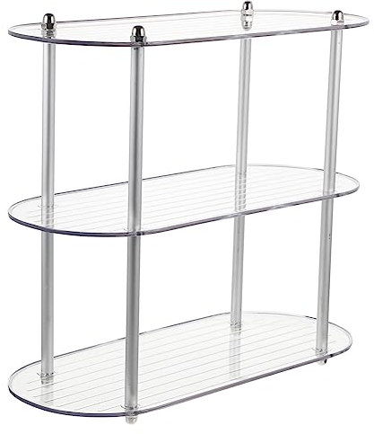 DECHOUS Mehrschichtiges Badezimmerregal Mit 3 Etagen Kristallanzeige Kleine Badezimmeraufbewahrung Glasschrank Aufbewahrung Von Badetüchern Aufbewahrungskiste Das Haustier Lagerung
