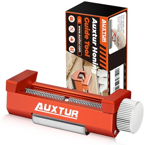 AUXTUR Pietra per affilare con guida per levigatura, set di scalpelli per la lavorazione del legno, pietra per appiattire, sistema di affilatura completo per affilare scalpello e restaurare piani