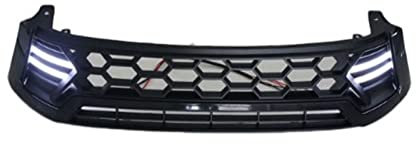 REPELKY Front Racing Grill for Toyota for Hilux for Revo 2016 2017 2020 Accessories with for Raptor Grille Cover Black Grille Gitter Frontgrill (Color : Schwarz)