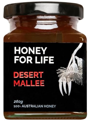 Honey for Life Desert Mallee TA20 > Manuka Honey Medical Grade MGO800 260g | Glass Jar - Stronger than Medical Grade Manuka Honey MGO 800+ - Raw Real Pure Cold Pressed West Australian Honey 260g