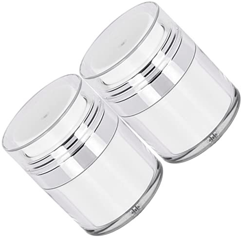 MAGICLULU 2pcs Airless Pump Jars for Moisturizer Cream Jar Vacuum Bottle Reusable Skincare Containers Screw Lids