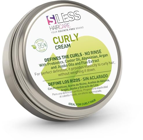Curly Cream Sulfatfreie Lockencreme, 200 ml, Creme zum Frisieren von Locken und Wellen für lockiges Haar, definiert Locken ohne Abdrückung, 95% natürliche Inhaltsstoffe. Sless Haircare