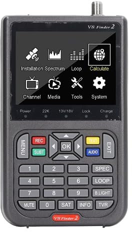 Satellitenfinder-Handsignalmessgerät, 950–2150 MHz, Spektrumanalyse, 3, 5-mm-Anschluss für Satellitenschüssel-Setups, Geeignet für Tests zu Hause und Im Freien