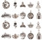 Ornazy 100pcs Tibetan Fairy Tale Charms - 10 Styles - Antique Silver - Rose, Castle, Clock, Teapot & More - Unisex - DIY Jewellery Making & Gifting