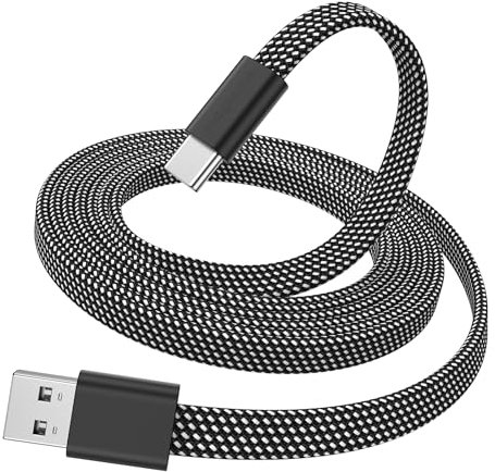 Magtame 5ft Flat Magnetic Retractable USB A to USB C Fast Charging Cable, Compatible with iPhone 15 Pro Max, Samsung, Tablet, Black