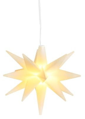 Bonetti Weihnachtsstern ca. Ø 12 cm im 3D Design beleuchtet zum Hängen | ideal als Fenster-Stern für innen und außen | aus robustem Kunststoff | batteriebetrieben