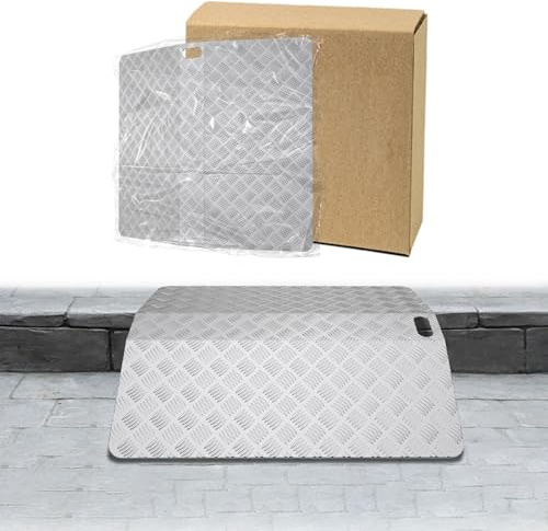 NAIZY Rampe, 60 cm Bordsteinrampe Aluminium Türschwellenrampe mit Handgriff Tragbar rutschfest 70 cm breit Auffahrrampe Rollstuhlrampe für Rollstuhl, MAX. 270 kg