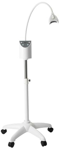 HuKaiL Zahnaufhellung Licht, LED Whitening Strips Mobiler Stand Dental mit 50cm Max Arbeitsradius und 5-30 Minuten Timerfunktion, Dental LED Zahnweiß Beaching Zähne für Reinigung rauchigen, schwarzen