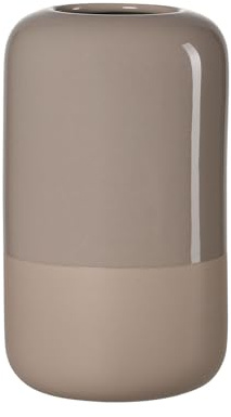 Ritzenhoff & Breker Dome Vase, 25 cm, Dekovase für Tisch, Sideboard & Fensterbank, Glänzend & Seidenmatt, Zylindrische Form, Keramik, Braun