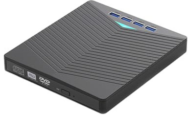 budiniao Masterizzatore CD Dvd Esterno Sottile Facile da installare unità Portatile di Lettura ad velocità Supporto per masterizzatori Dvd per Notebook Dvd, Registrazione Blu-Ray