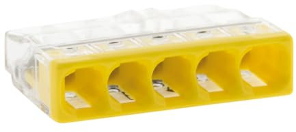 WAGO, Direktsteckklemme für starre Drähte, Serie 2273, 5 Eingänge, kompatibel mit Drähten von 0,5–2,5 mm², Spannung 450 V, Strom 24 A, Abisolierlänge 11 mm, Beutel mit 10 Stück