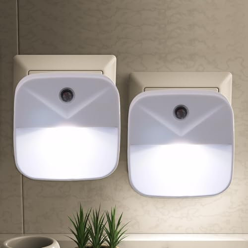 2PCS Motion Sensor Night Light,Plug in Night Light for Hallway,LED Night Light Plug in,Plug in Sensor Lights for Hallway,Plug in Night Light Motion Sensor for Bedrooms Stairs Corridors[Energy Class B]