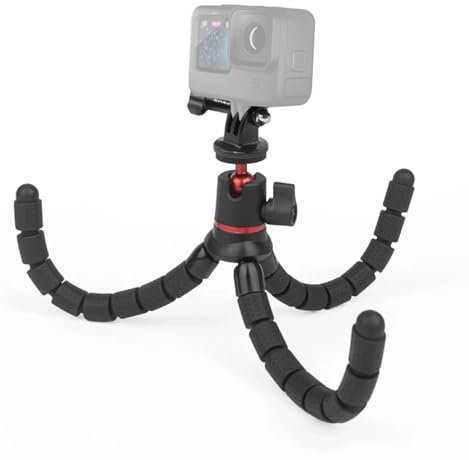 REFLEX CAMERA Flexible Mini Octopus Tripod 1/4'' Screw | Adjustable Bendable Legs Compatible with Canon, Nikon, Sony, Go Pro, Insta | Portable Travel Tripod for Photography & Vlogging