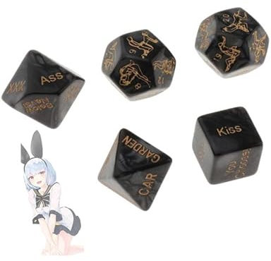 QiKKago 5 In 1 Schwarze Spiele WüRfel, Indoor-Spiele Muss, Vielfalt Von Funktionen - D5
