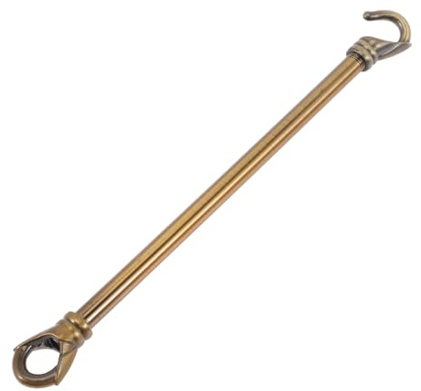 Kronleuchter Tragstange mit M10 Ring, Metall, 20 Cm | Lagerstange mit Haken, Deckenleuchten Halterungsstange, Schwarzes Lampenrohr