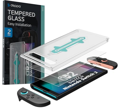 Deppa | 2 Piezas | Protector de Pantalla para Nintendo Switch 2 | Cristal Templado Ultra HD | Dureza 9H | Antirrayaduras | Cobertura Completa | Instalación Fácil sin Burbujas