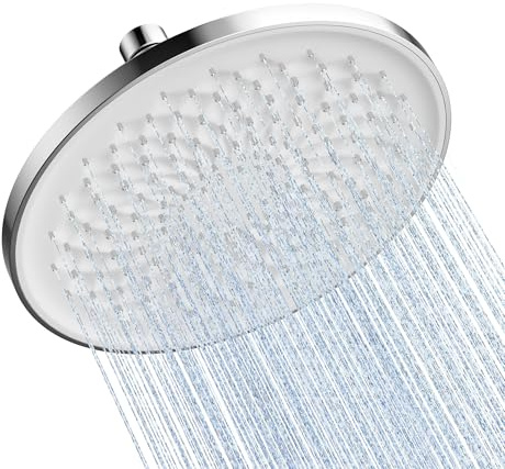 FRIYOYA 9 Inch Water Saving Rainfall Shower Head, Fixed Shower Head Chrome