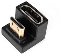 JZK 8K Adaptador Mini HDMI a HDMI estándar en Forma de U, Adaptador extensión Macho a Hembra con ángulo de 180 Grados, convertidor HDMI 8K HD para televisores, monitores, cámaras y portátiles HD