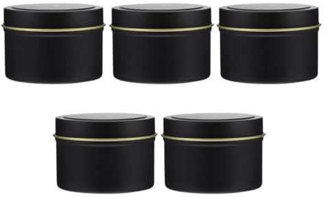 INOOMP 5 Stück Runde Blechdosen mit Deckel 4oz Leere Kerzendosen Metallbehälter für Kerzenherstellung Schmuck und Aufbewahrungsbox Reise Etui für Kleine Gegenstände