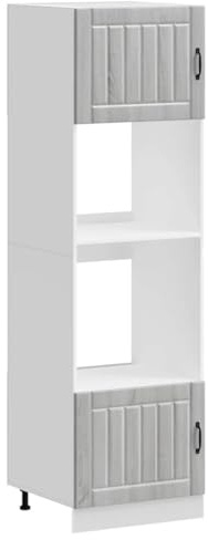 Todiikf Kalmar Armoire à cuisinière - Gris - 60 x 57 x 207 cm - Hauteur réglable - Armoire de cuisine pour four/micro-ondes
