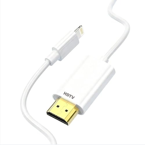 KANYUNCD Adattatore da Lightning a HDMI, per telefono a TV/proiettore/monitor, adattatore AV digitale 1080P, cavo di sincronizzazione compatibile con iOS, connettore AV digitale
