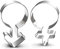 WJSYSHOP Ausstechform für Plätzchen, Motiv: männliche und weibliche Zeichen – Edelstahl