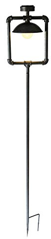 Solar-Leuchte Gwendoline, Metall, antik-schwarz, 160 cm hoch Solarlampe Wegeleuchte Gartenlampe