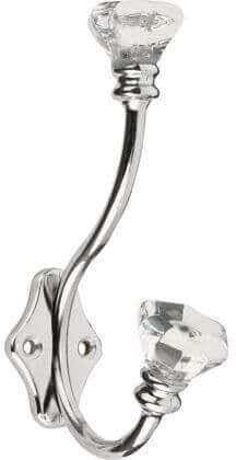 Decohooks 469542 Acrylic Tipped Hat & Coat Hook in Polished Chrome Finish Door & Wall Mountable Single Pack with Fixings