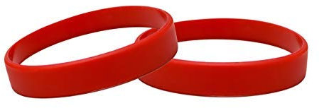Silicone Wristbands Pack of 10 Infant Sizes Choice of Colours (Red)