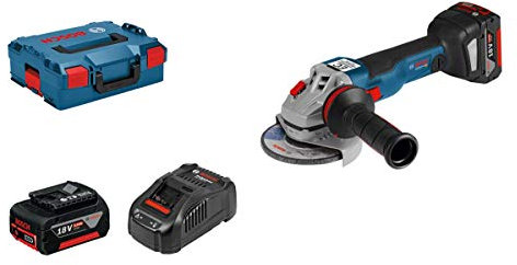 Bosch Professional GWS 18V-10 C Meuleuse angulaire sans fil, batteries 2 x 5 Ah 18 V Ø 125 mm dans coffret L-Boxx 06019G310D