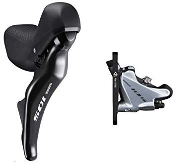 Shimano 105 ST-R7025 105 hydraulic disc STI set, flat mount calliper, left rear, silver