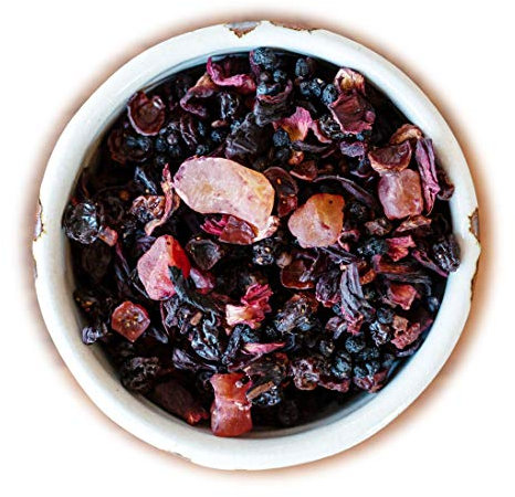 Seven Essences Infuso di Frutta Dolce Carezza con Frutti Rossi e pezzi di Cioccolato - Tisana Drenante - 200g - Infuso Dolce Carezza - Ottima idea regalo