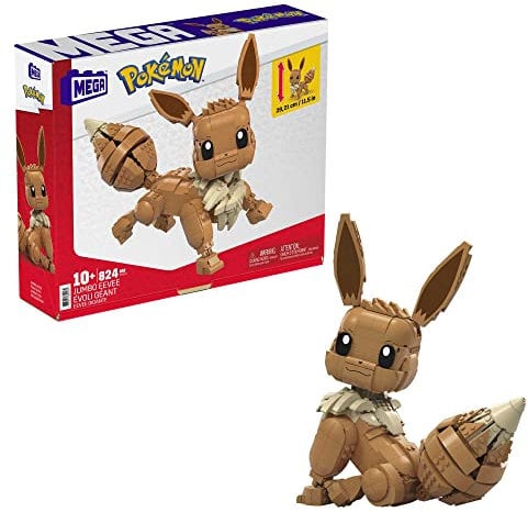 MEGA Construx GMD34 - Pokémon Jumbo Evoli (30cm), Bauset mit beweglicher Figur, Spielzeug ab 10 Jahren