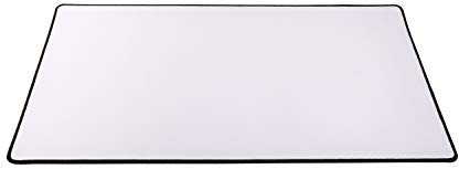 Arkero-G® Premium Spielmatte Weiss mit schwarz-genähtem Rand - (Stitched Edging) 60x36cm - selbst gestalten (Custom Playmat) - Schreibtischunterlage