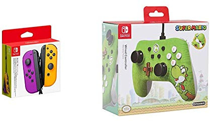 Nintendo Joy-Con 2er-Set, neon-lila/neon-orange & Switch Iconic CTR. Yoshi [ ]