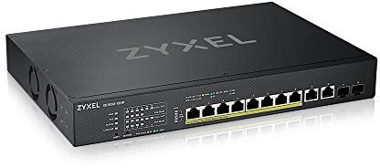 Zyxel Multi-Gigabit Switch mit 8 Ports + 2x 10G Kupfer-Ports | NebulaFlex Smart-Managed | PoE++ mit 375 W [XS1930-12HP]