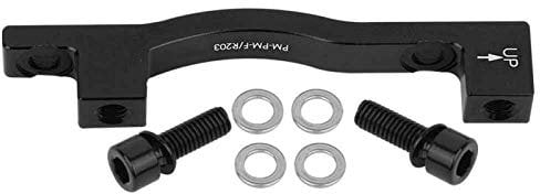 Keenso Fahrrad Scheibenbremse Adapter, A-F203 Fahrrad Scheibenbremse Mount Bremssattel Adapter Montiert an der Vordergabel mit 203 mm Bremsscheibe(Schwarz)