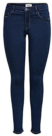 ONLY Women's Onlrain Life Reg Skinny Dnm Noos Slacks, Dark Blue Denimdetail:pim550, XL 32L UK