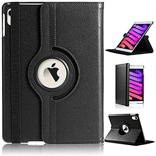 DN-Technology Case For iPad Mini 7/6 (A17 Pro 7th Generation 2024 / 6th Generation 2021 8.3) 360° Rotating Multi-Angle Smart Folio Case For New Apple iPad Mini 2024 (BLACK)