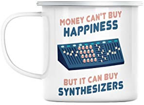 Fabulous Enamel Metal Mug 284ml Synthesizer - Money Can't Buy Happiness