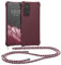 kwmobile Coque Collier Compatible avec Xiaomi Redmi Note 11 Pro/Note 11 Pro (5G) / Note 12 Pro (4G) Coque - Coque Housse en Silicone avec Collier Bordeaux Violet