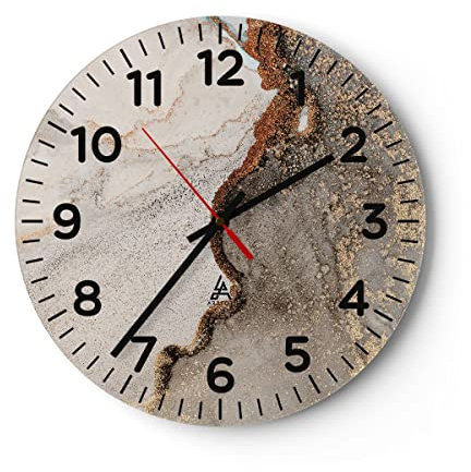 ARTTOR Moderne Glasuhr 40x40cm Rund Wanduhr Abstrakt - 4778
