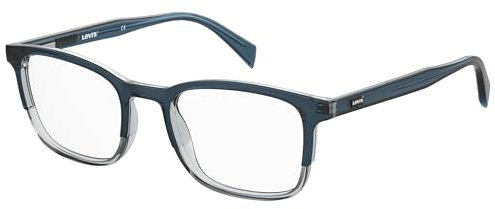 LEVIS Brille mit Sehstärke in Blau für Unisex optional mit Sonnenbrillentönung oder Blaulichtfilter, Quadratisch, gefertigt aus Acryl, Modell: LV 5042 (inklusive Brillenetui)