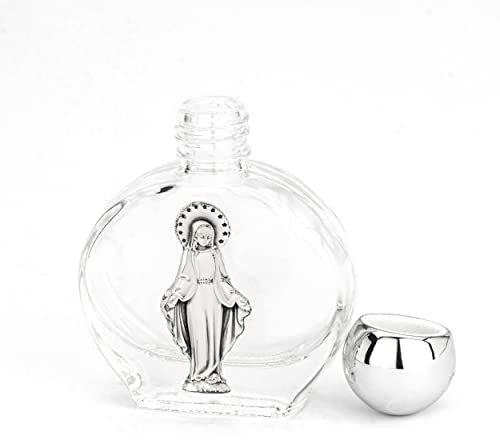 NKlaus 14360 - Botella de agua bendita (cristal, redonda, 6 x 5 x 2 cm, diseño de Mad. Concepción, 6 x 5 x 2 cm)