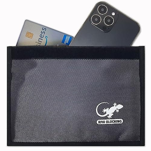 Gecko Travel Tech RFID-Faraday-Tasche – GPS-, RFID- und EMP-Signalblocker, Nylon-Abschirmung für Privatsphäre, Autoschlüssel und Sicherheit elektronischer Geräte (Grau – Nylon)