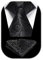 HISDERN Herren Krawatte Hochzeit Schwarz Paisley Krawatten Taschentuch Blumen Elegant Klassisch Krawatte & Einstecktuch Set