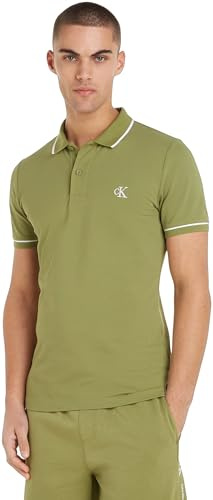 Calvin Klein Jeans Men's TIPPING SLIM POLO S/S Polos, Dark Juniper, S